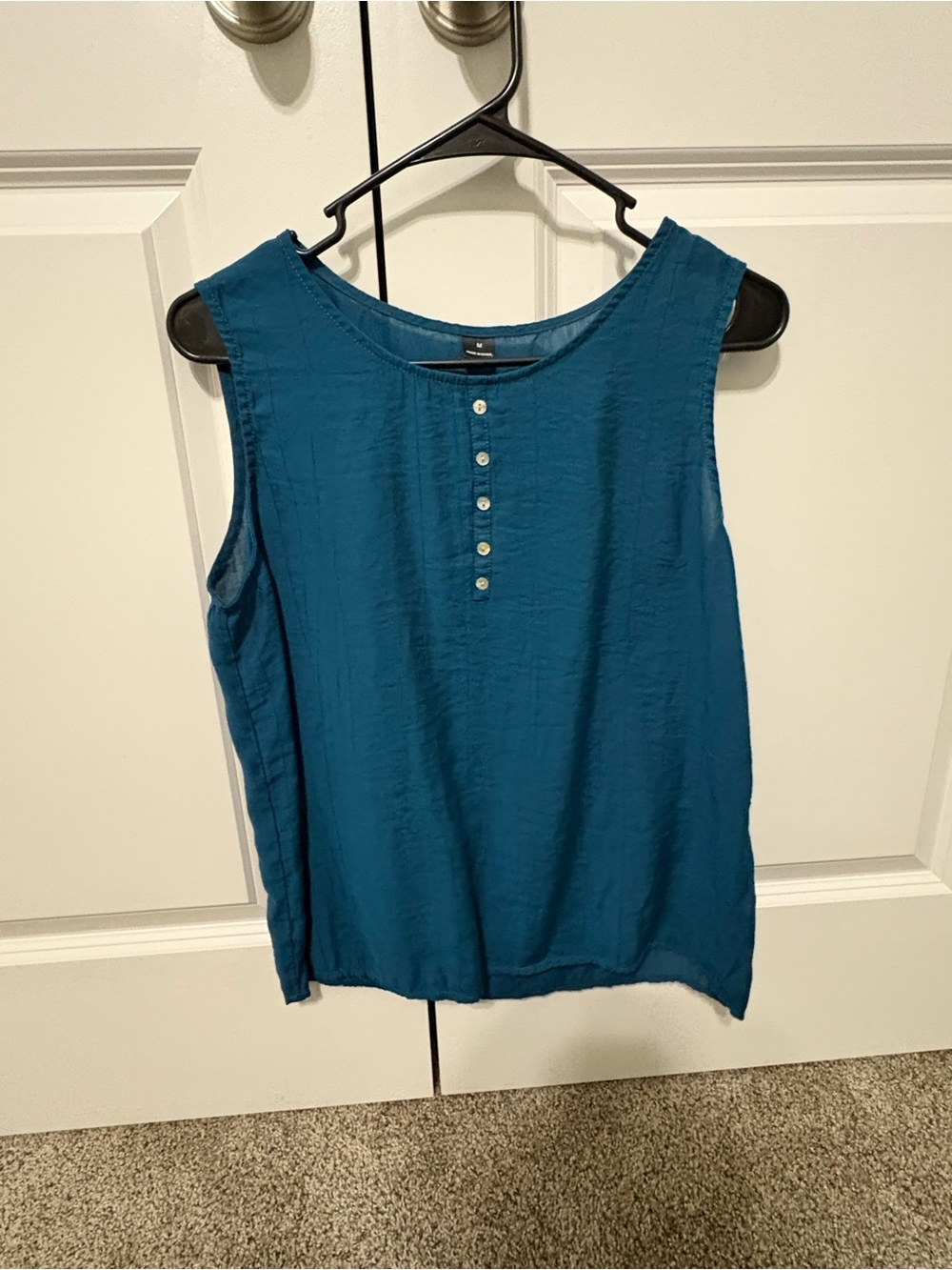 SHEIN Teal Sleeveless Button-Front Tank